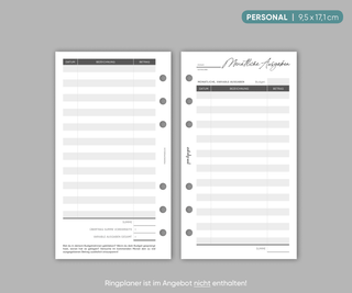 Einlagen "Monatliche Ausgaben" - Personal