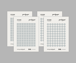 Sticker-Set - transparente Punkte & Quadrate - GREY