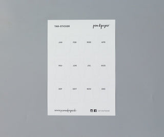 Tab-Sticker "Monate" - transparent - Monats-Register zum Ankleben