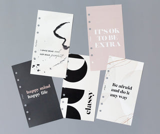 5 Design-Dashboards "Motivation" im Set für Ringplaner - Personal - 9,5 x 17,1 cm