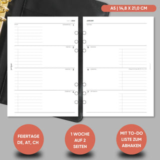 Kalender „Zeilen + ToDo“ - 1W2S - All in One