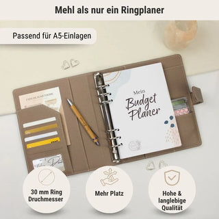 Ringplaner Genarbte Lederoptik - A5