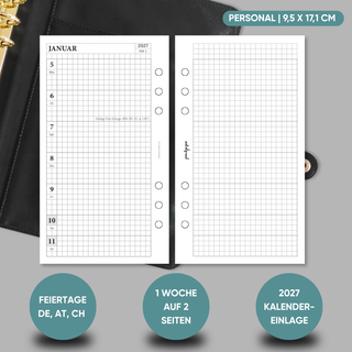 Kalender „Kariert" - Familienkalender - 1W2S - All in One