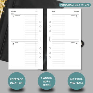 Kalender „1 Woche auf 4 Seiten"