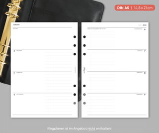 Kalender „Zeilen + ToDo“ - 1W2S - Personal & Din A5 - All in One