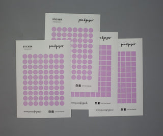 Sticker-Set - transparente Punkte & Quadrate - Eukalyptus