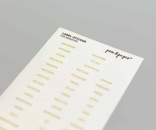 Goldene Label-Sticker für Register - Blatt mit 42 Sticker