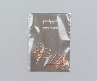 Paper Clips in Tropfenform - 6er Set - rosé-gold