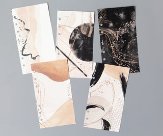 5 Design-Dashboards "Abstract" im Set für Ringplaner - Personal - 9,5 x 17,1 cm